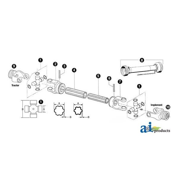 Cross & Bearing Kit 3.2" x3.2" x1.2"